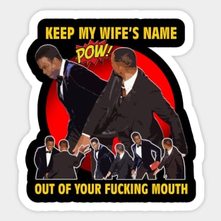 wow will smith slap chris rock Sticker